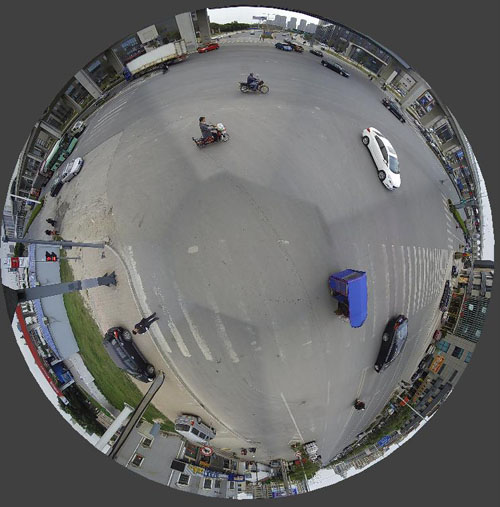 360度全景摄像机实时效果图